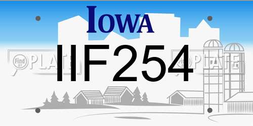 IIF254 Iowa License Plate