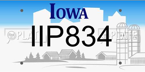 IIP834 Iowa License Plate