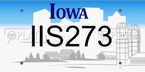 IIS273 Iowa License Plate