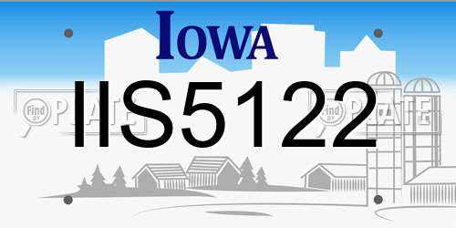 IIS5122 Iowa License Plate