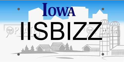 IISBIZZ Iowa License Plate