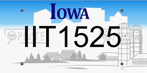 IIT1525 Iowa License Plate