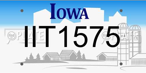 IIT1575 Iowa License Plate