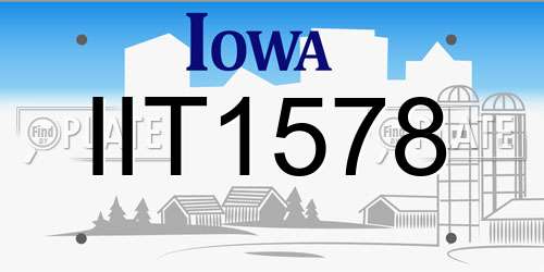 IIT1578 Iowa License Plate