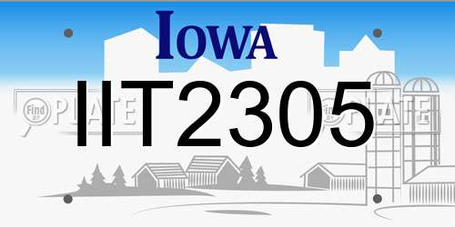 IIT2305 Iowa License Plate