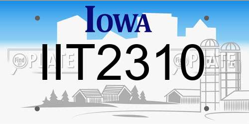 IIT2310 Iowa License Plate