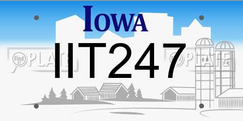 IIT247 Iowa License Plate