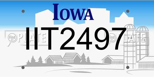 IIT2497 Iowa License Plate