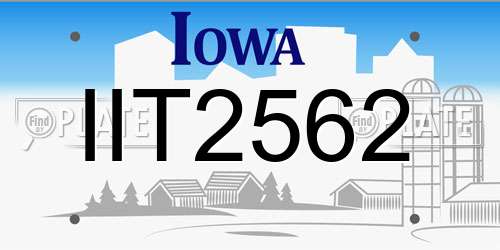 IIT2562 Iowa License Plate