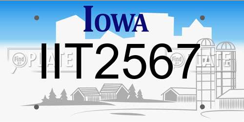 IIT2567 Iowa License Plate