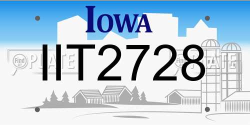 IIT2728 Iowa License Plate