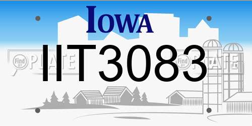 IIT3083 Iowa License Plate