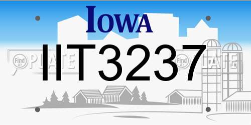 IIT3237 Iowa License Plate