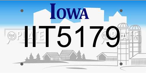 IIT5179 Iowa License Plate