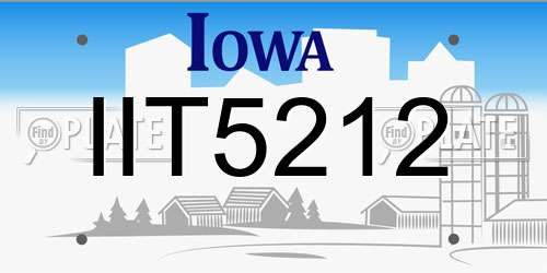 IIT5212 Iowa License Plate