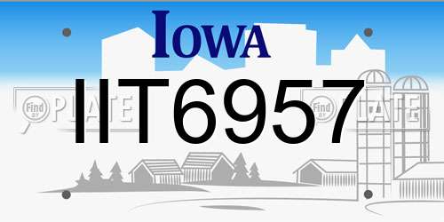IIT6957 Iowa License Plate