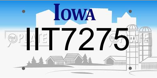 IIT7275 Iowa License Plate
