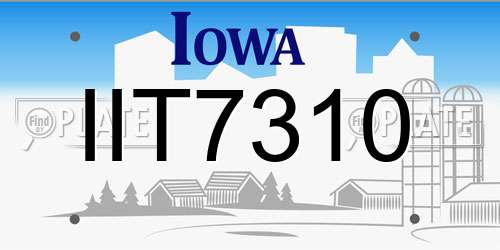 IIT7310 Iowa License Plate