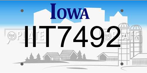 IIT7492 Iowa License Plate