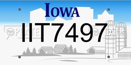 IIT7497 Iowa License Plate
