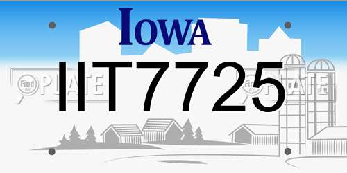 IIT7725 Iowa License Plate