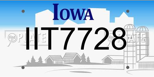 IIT7728 Iowa License Plate