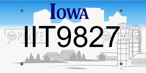 IIT9827 Iowa License Plate