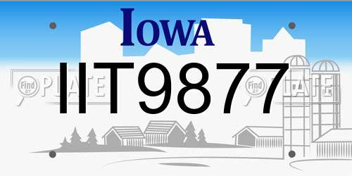 IIT9877 Iowa License Plate
