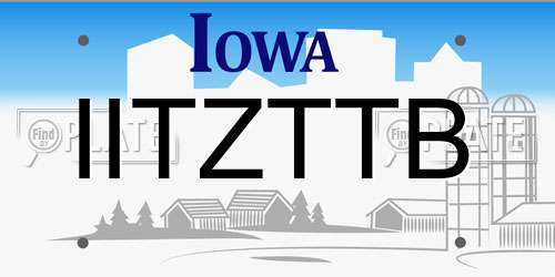 IITZTTB Iowa License Plate