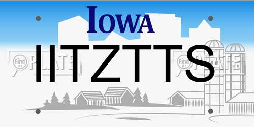 IITZTTS Iowa License Plate