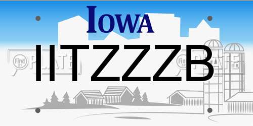IITZZZB Iowa License Plate