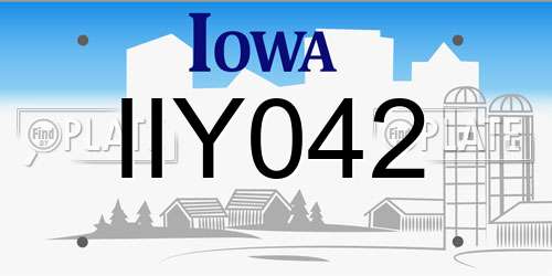 IIY042 Iowa License Plate