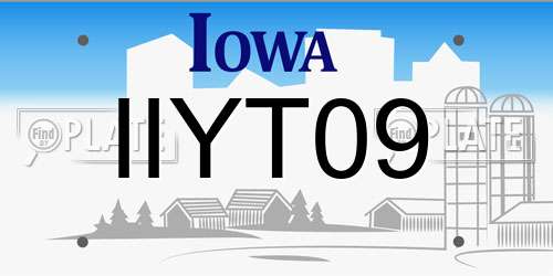 IIYT09 Iowa License Plate