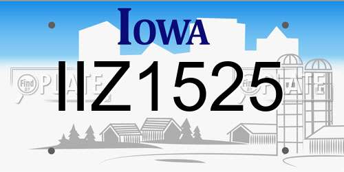 IIZ1525 Iowa License Plate