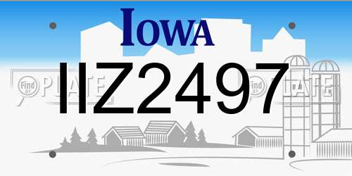 IIZ2497 Iowa License Plate