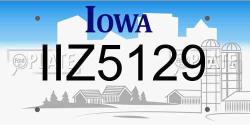 IIZ5129 Iowa License Plate