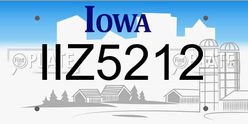 IIZ5212 Iowa License Plate