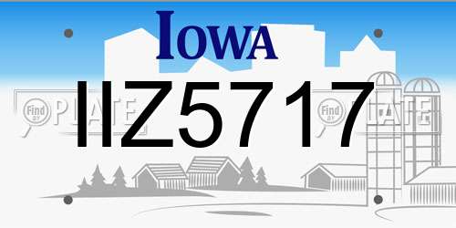 IIZ5717 Iowa License Plate