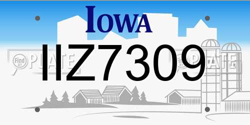 IIZ7309 Iowa License Plate