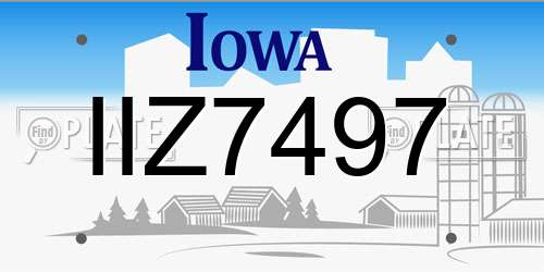 IIZ7497 Iowa License Plate
