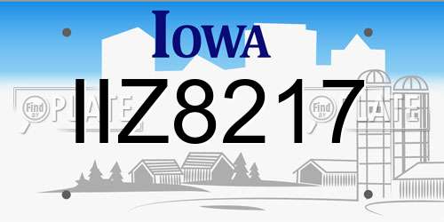IIZ8217 Iowa License Plate