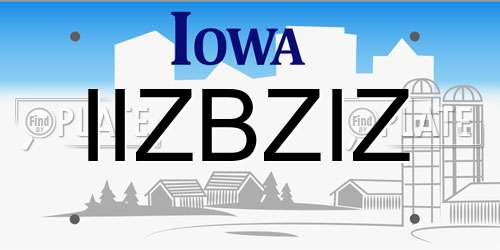 IIZBZIZ Iowa License Plate