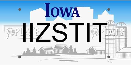 IIZSTIT Iowa License Plate