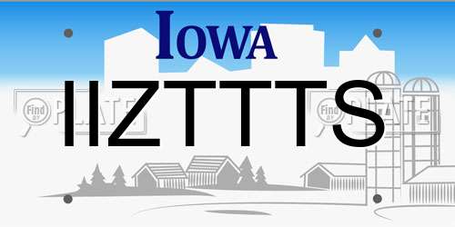 IIZTTTS Iowa License Plate