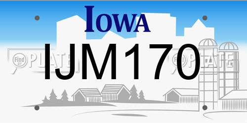 IJM170 Iowa License Plate