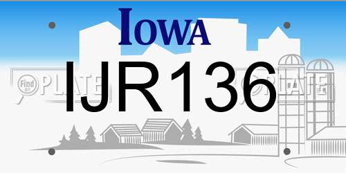 IJR136 Iowa License Plate
