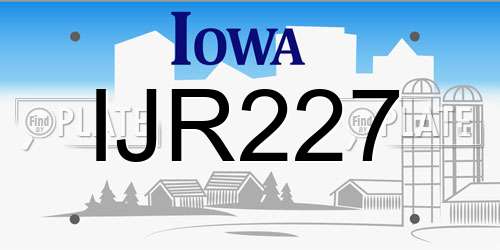 IJR227 Iowa License Plate