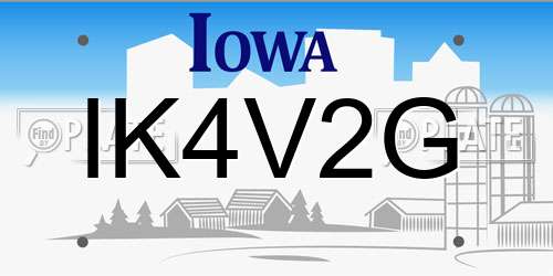 IK4V2G Iowa License Plate