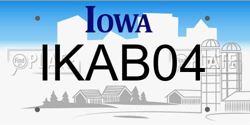 IKAB04 Iowa License Plate
