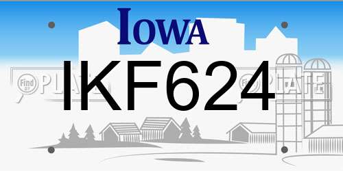 IKF624 Iowa License Plate
